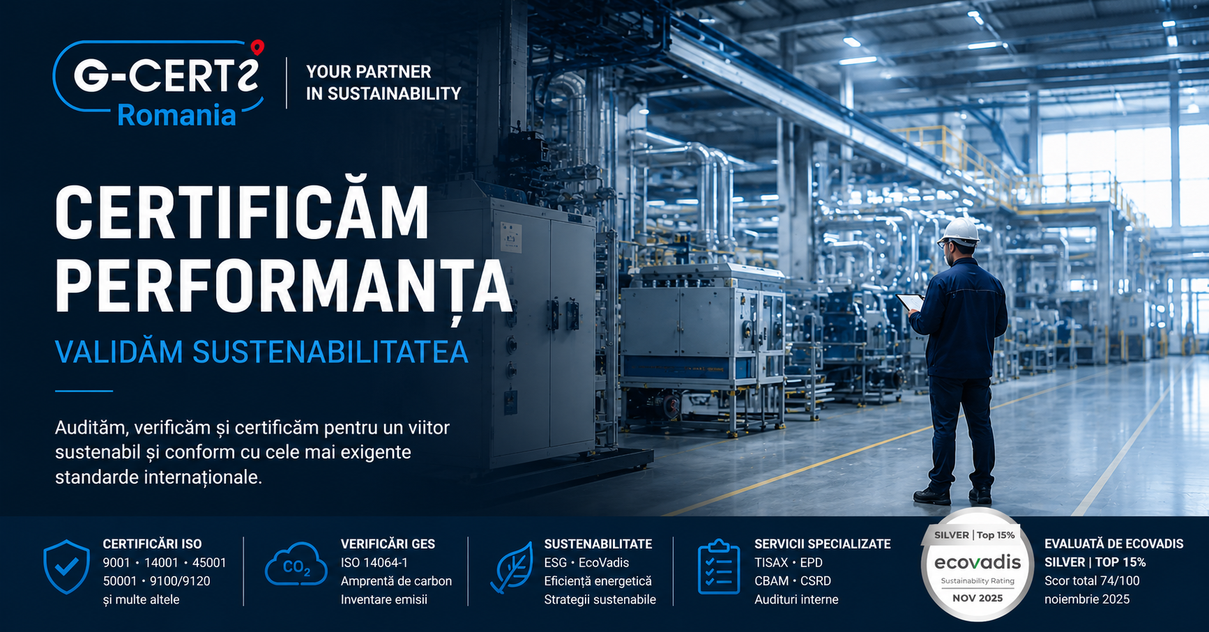 GCERTI ROMANIA - Certificări ISO, verificări GES, EPD, ESG și servicii de sustenabilitate pentru industrie